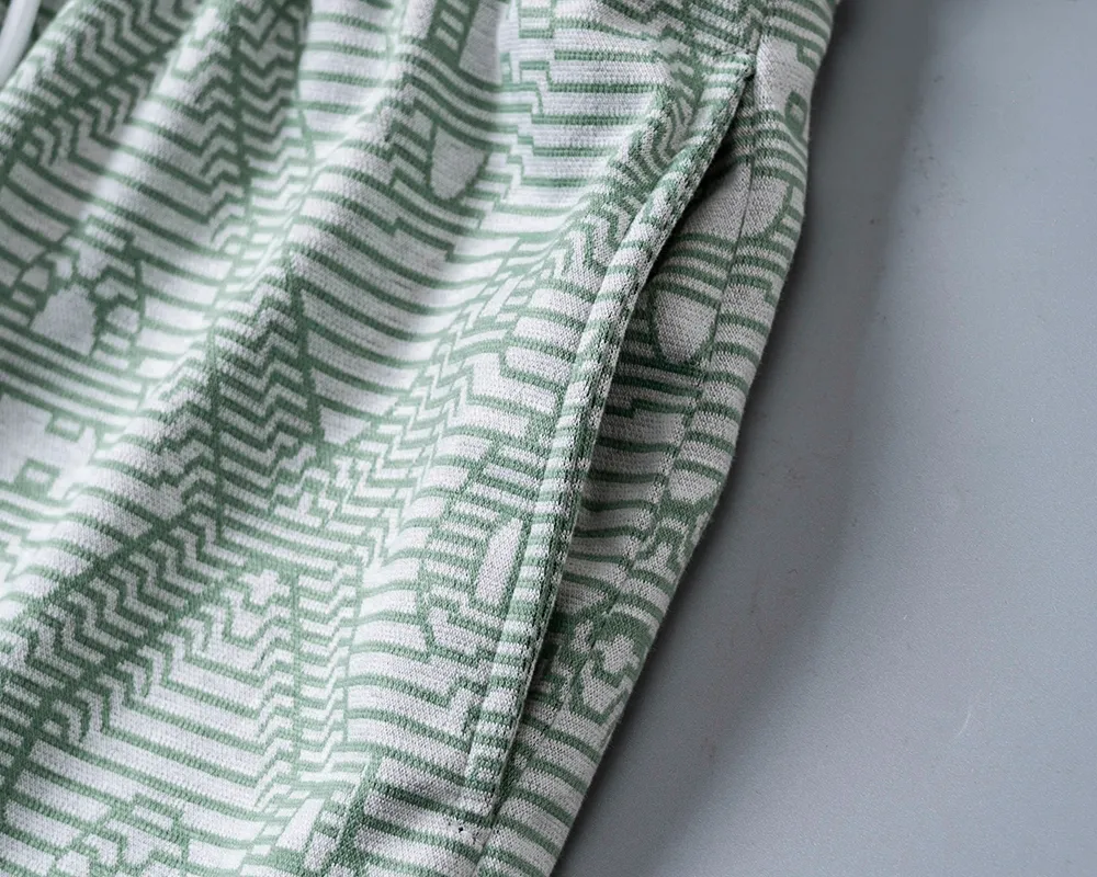 29112# New Arrival casual shorts from the official website for spring and summer 2026. The knitted jacquard fabric is handsome, the fabric is comfortable, the workmanship is rigorous, and the stitching is neat. Good upper body effect·Sizes M-3XL Light Green